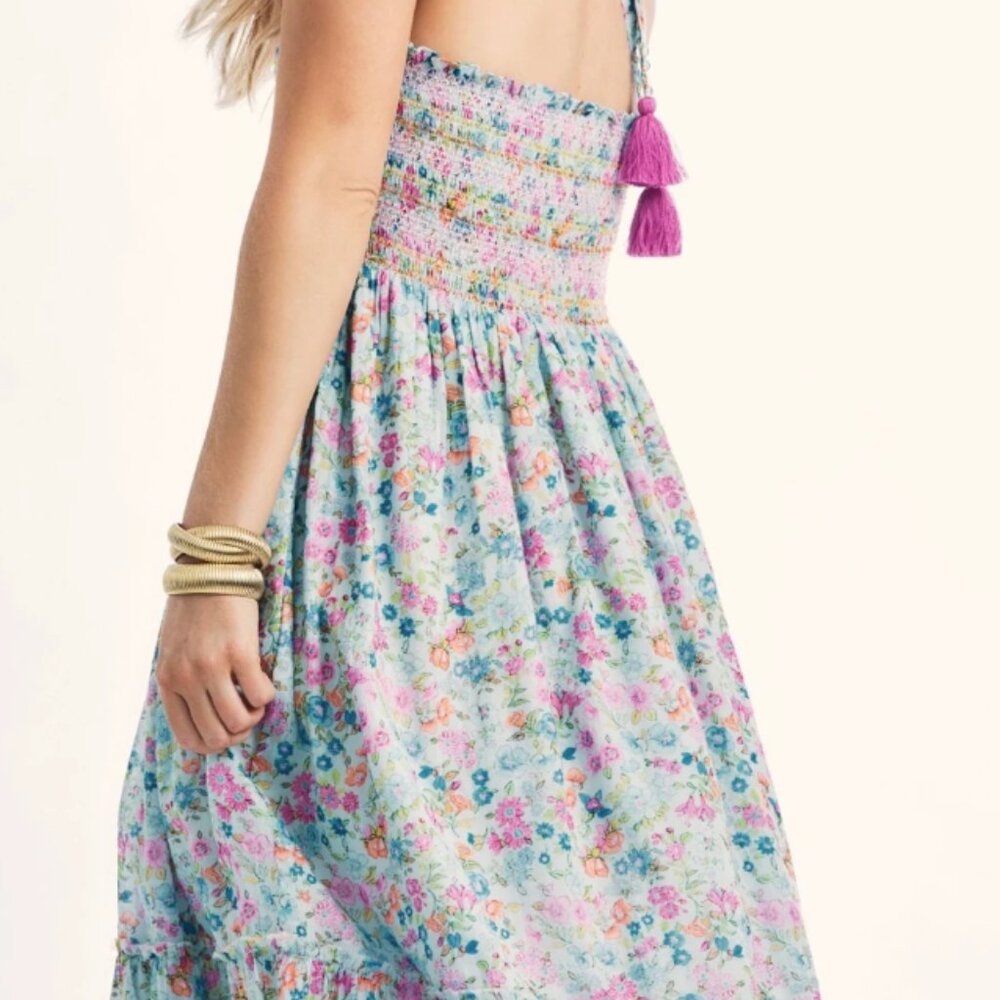 NWT LoveShackFancy Ottawa Midi Dress in Coral Reef Waves SMALL - Picture 4 of 4